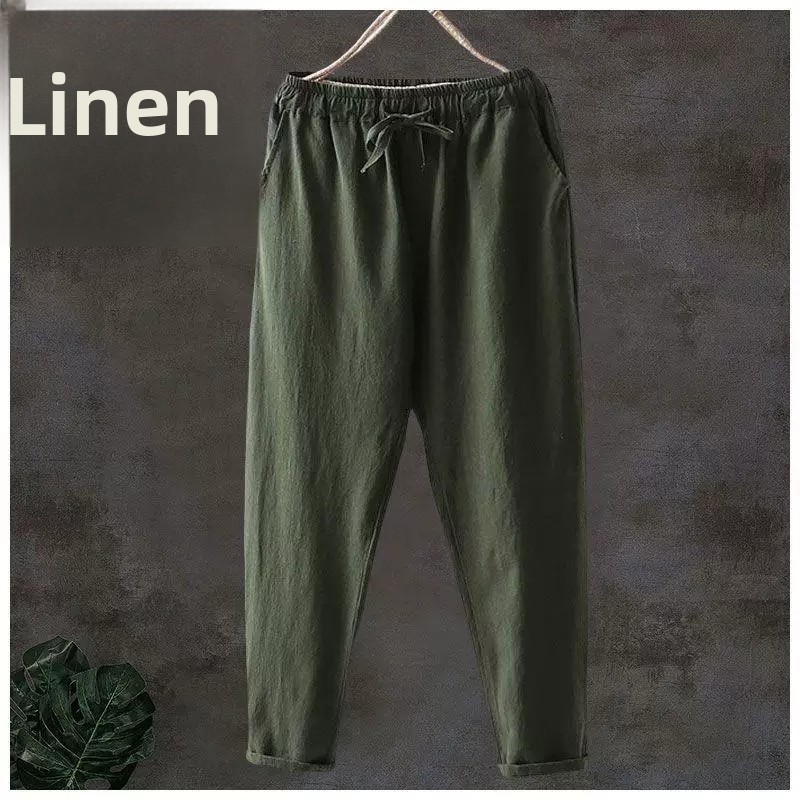 Home Textiles Store - Pantalones de Lino Puro Transpirables y