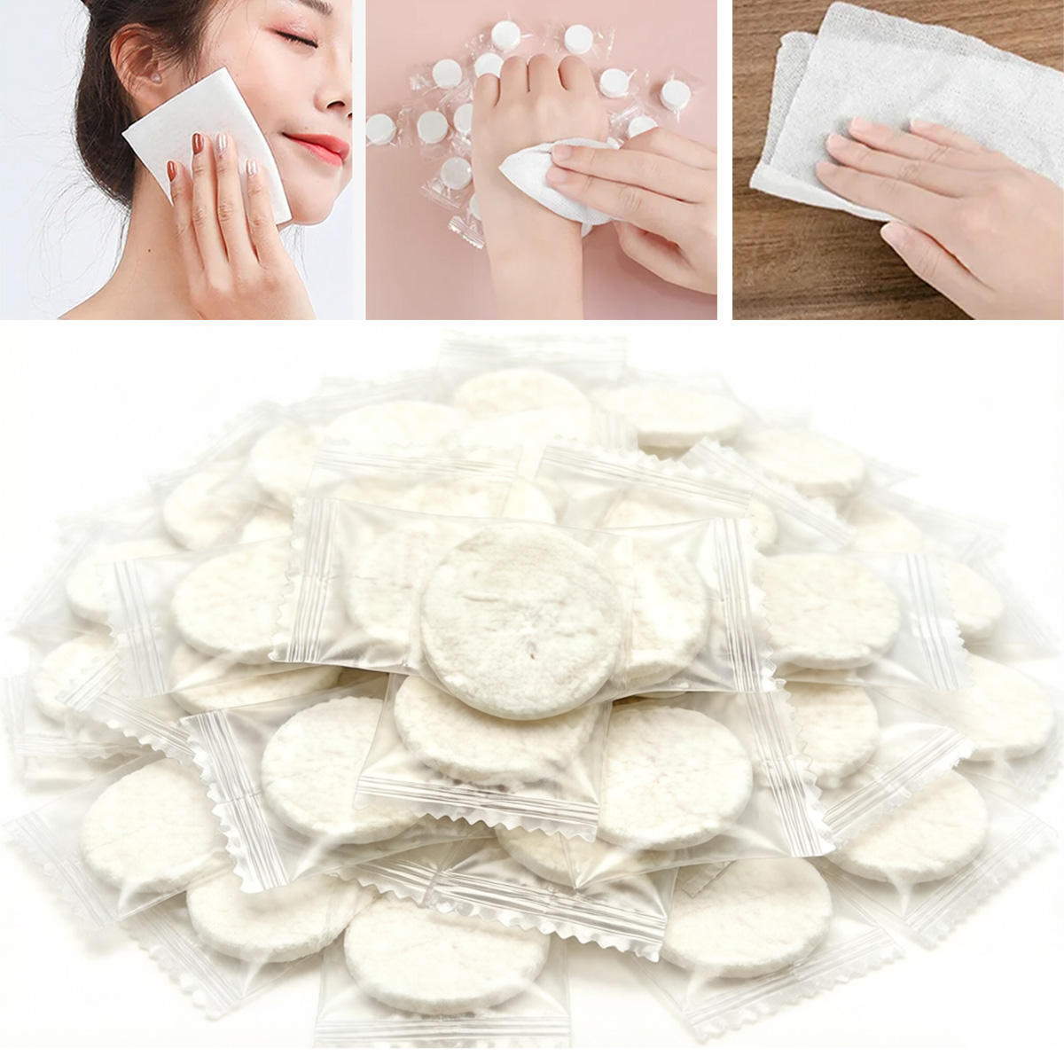 Home Textiles Face Towel - 100 Toallitas Comprimidas Portátiles Desechables para