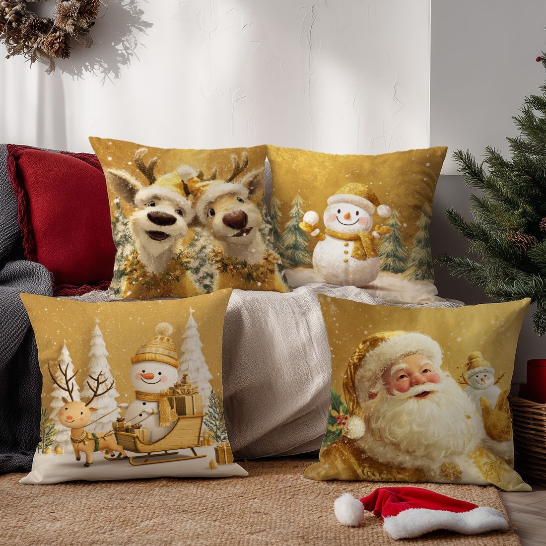 Fundas de almohada navideñas f - Home Textiles News reseña y precio