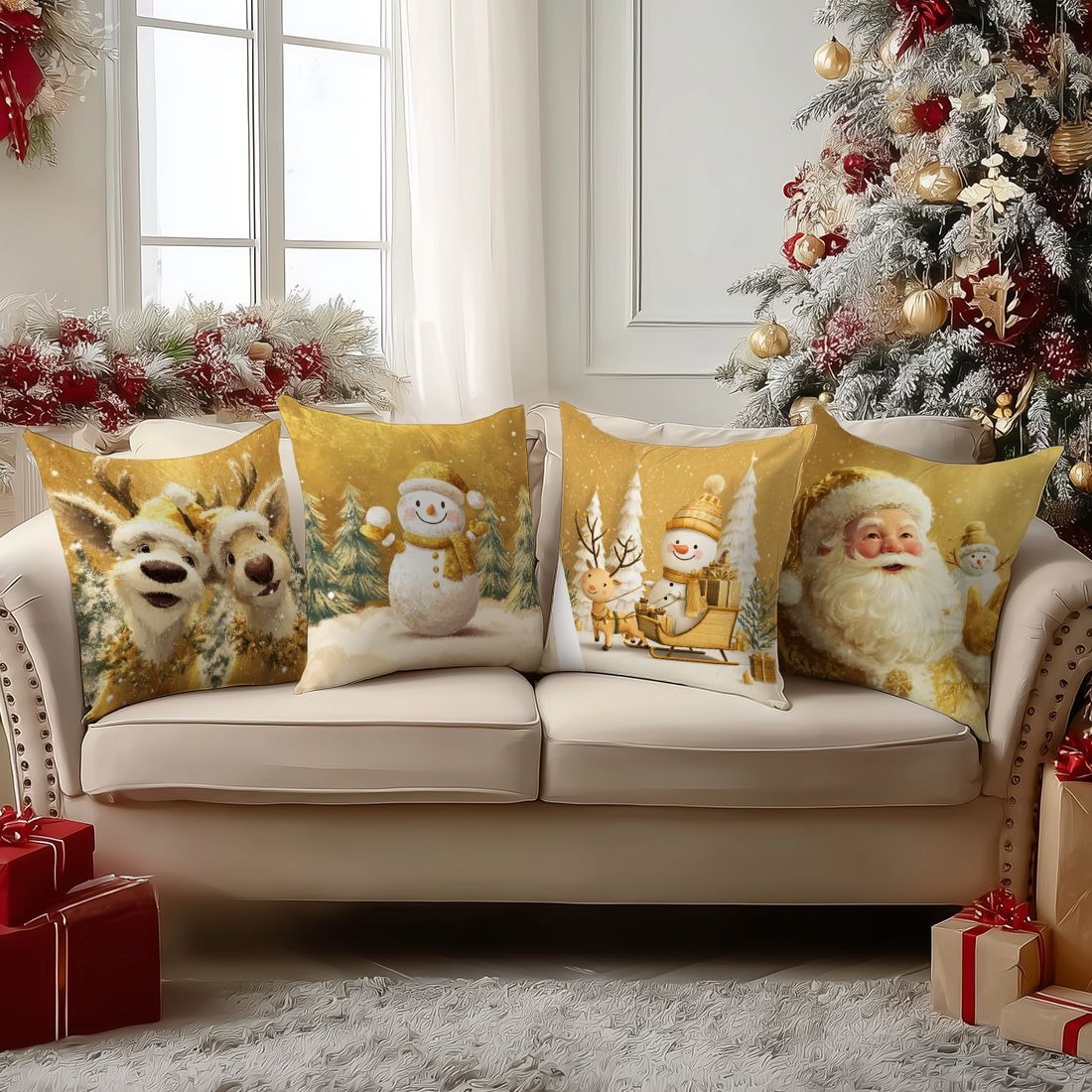 Fundas de almohada navideñas f - Home Textiles News reseña y precio