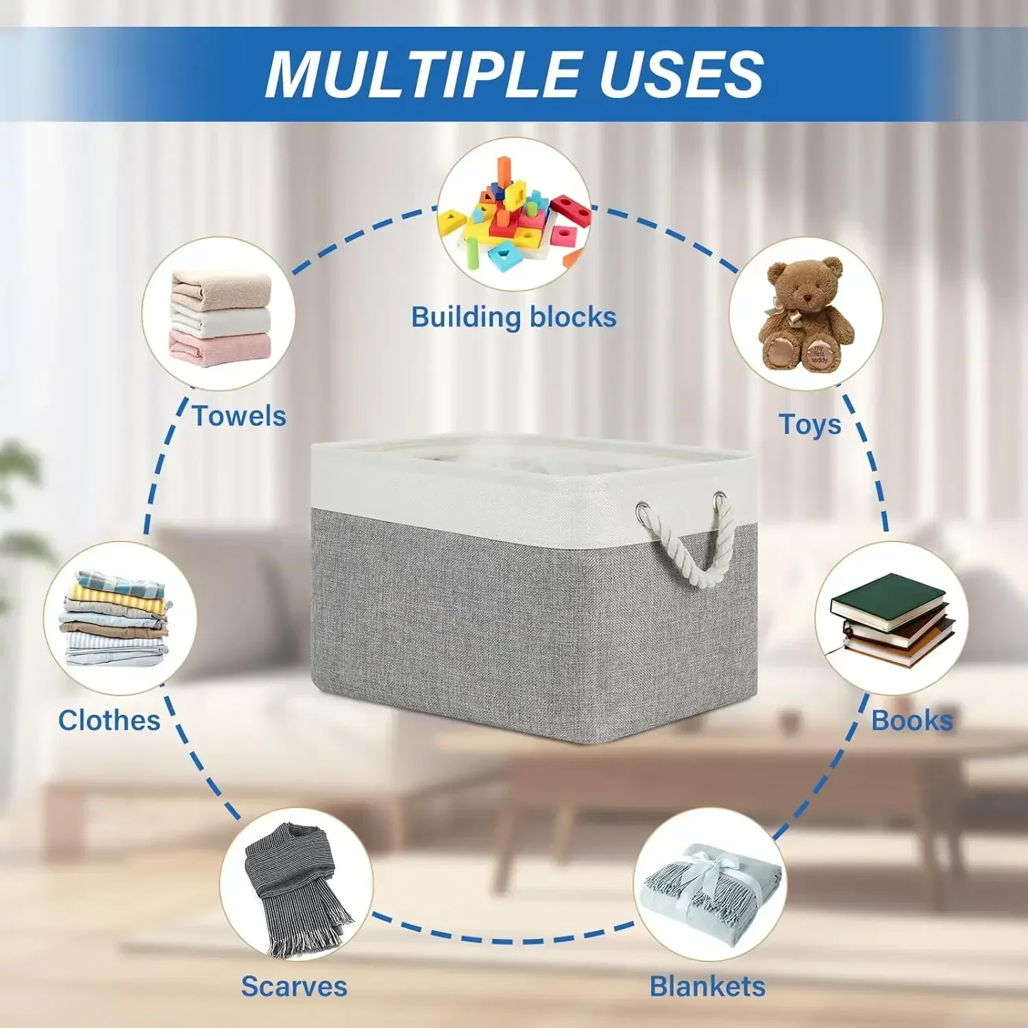Cesta de Almacenamiento Plegab - Linum Home Textiles reseña y precio