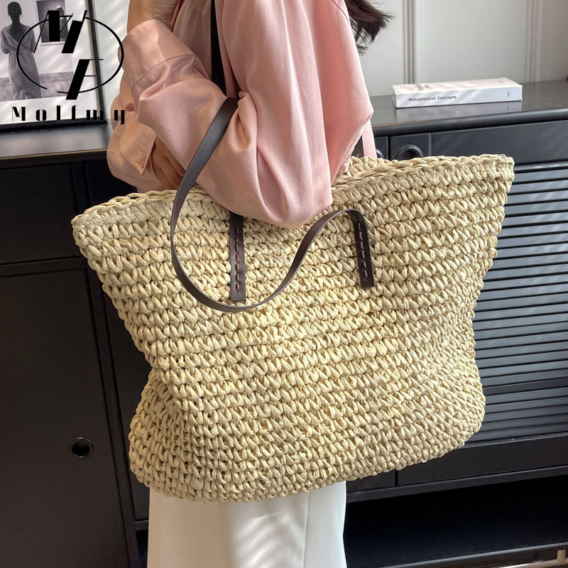 Bolsos de mano tejidos de paja - Home Textiles Store reseña y precio
