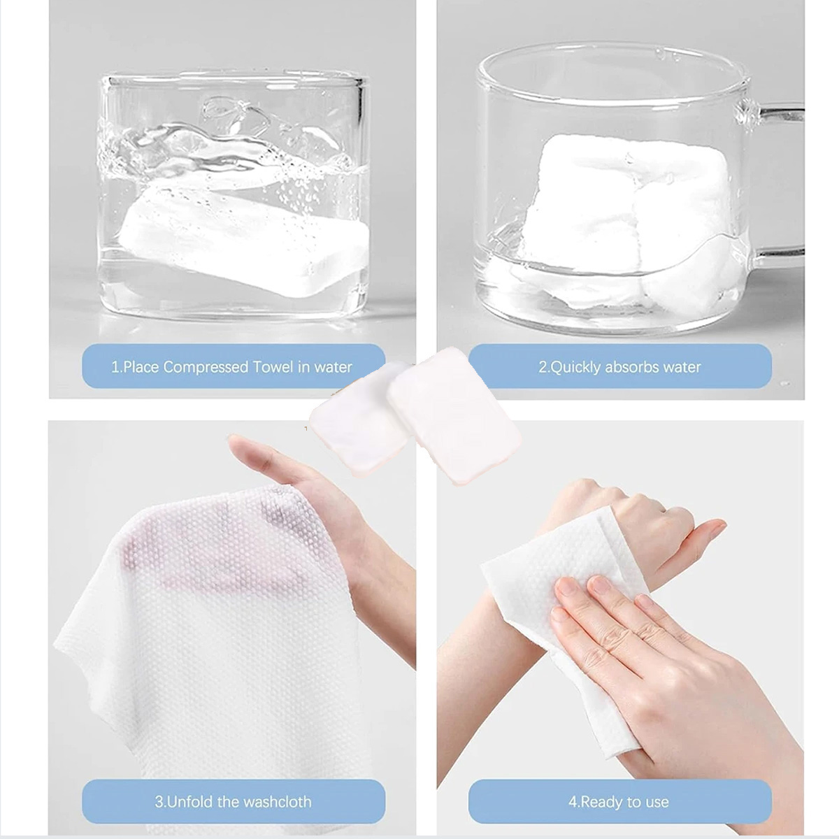 100 Toallitas Comprimidas Port - Home Textiles Face Towel reseña y precio