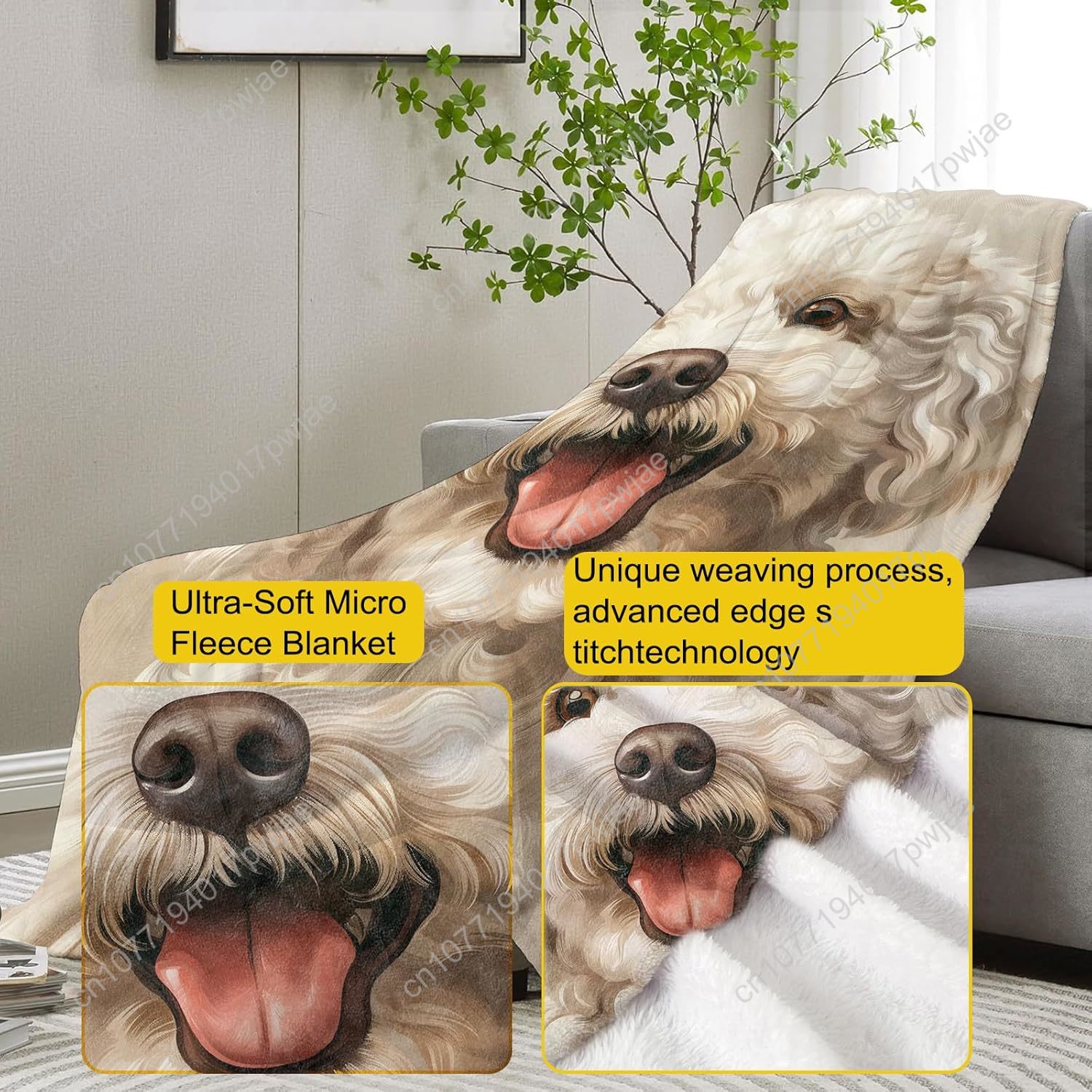 Manta con retrato de caniche a - Home Textiles Blanket reseña y precio