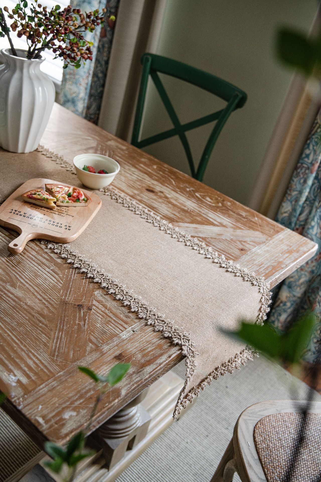 Nuevo camino de mesa de lino y - Home Textiles News reseña y precio