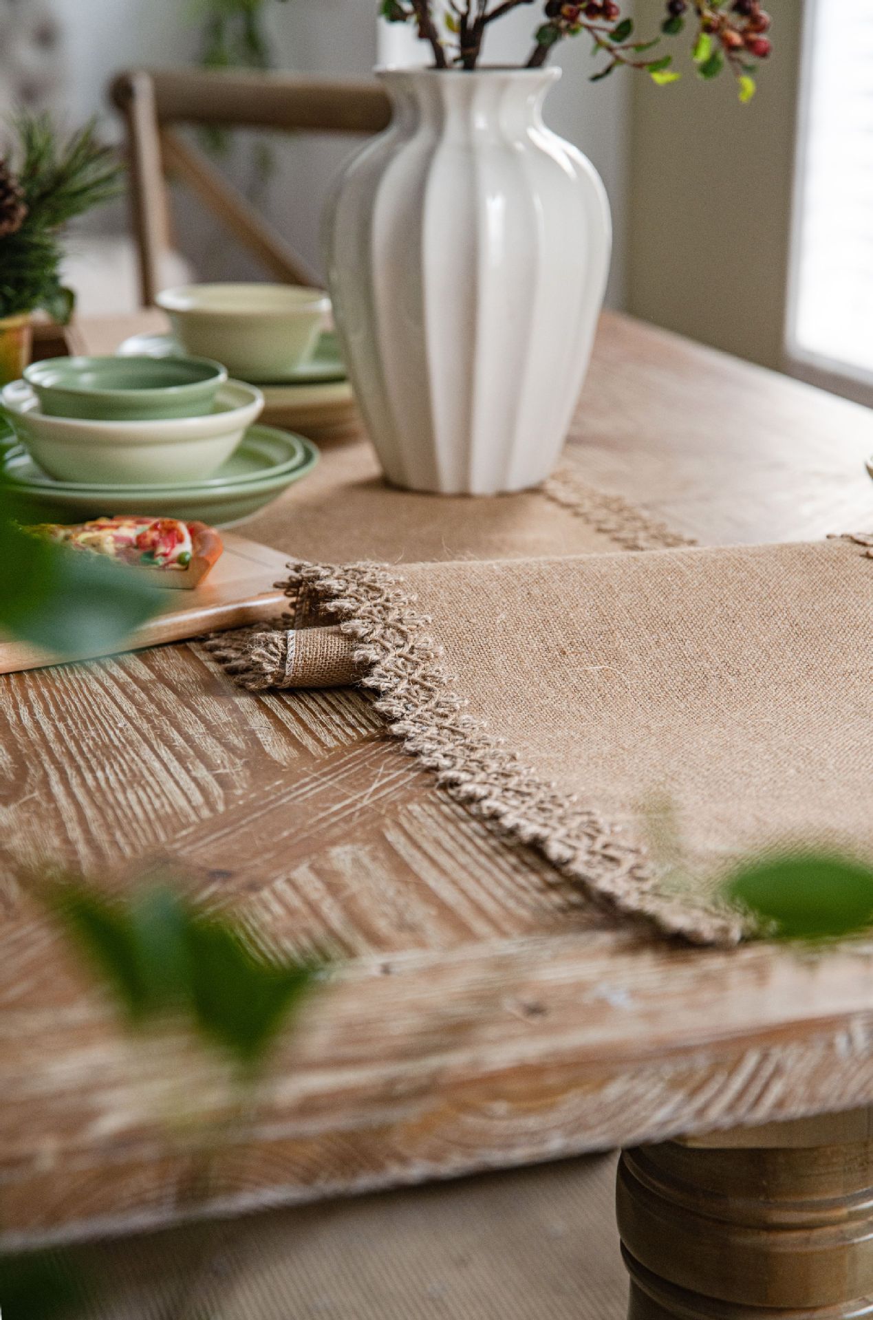 Nuevo camino de mesa de lino y - Home Textiles News reseña y precio
